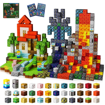 242 PCS 0.8 Inch Magnetic Blocks, STEM Sensory Toys with Storage Bag, Magnetic Building Blocks for Boys & Girls Age 3-8, Educational Stacking Magnets