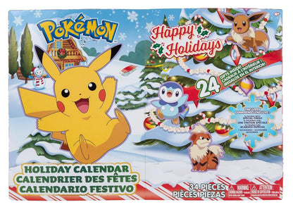 Pokémon PKW2689 Holiday Calendar-Features 16 2-Inch Battle Figures with Special Finish and Eight Unique Accessories, Multi, 43 x 7 x 12 Centimeters