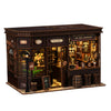 Corner Tavern DIY Book Nook Kit with LED Lights - 3D Wooden Puzzle for Adults, 327 Pieces, Vintage Pub-Inspired Diorama for Bookshelves and Desktop