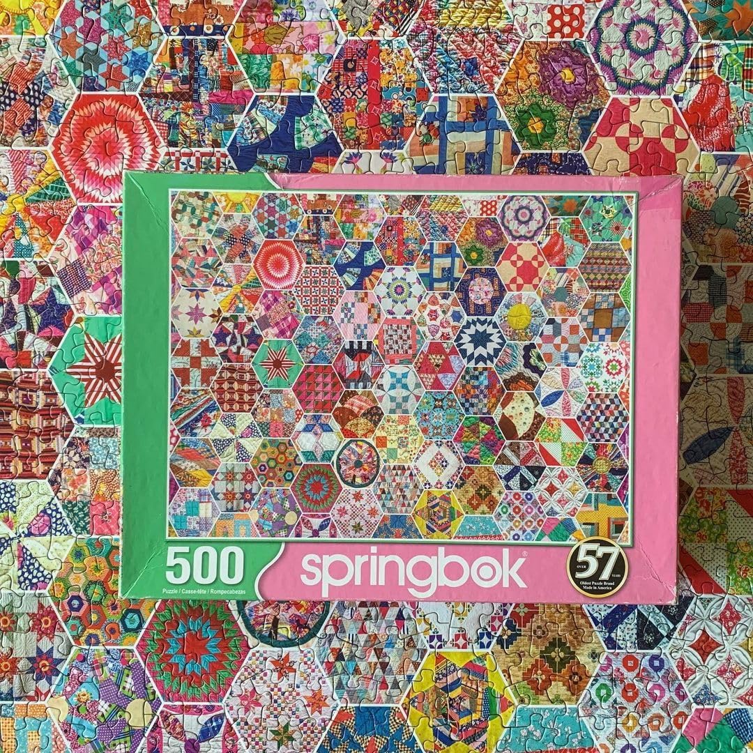 Springbok Crazy Quilts 500 Piece Jigsaw Puzzle for Adults