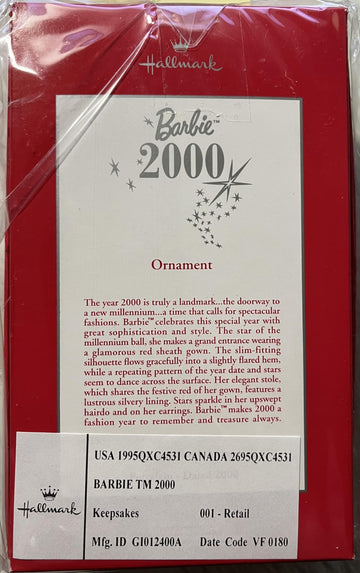 Hallmark Barbie 2000 Keepsake Ornament New unopened