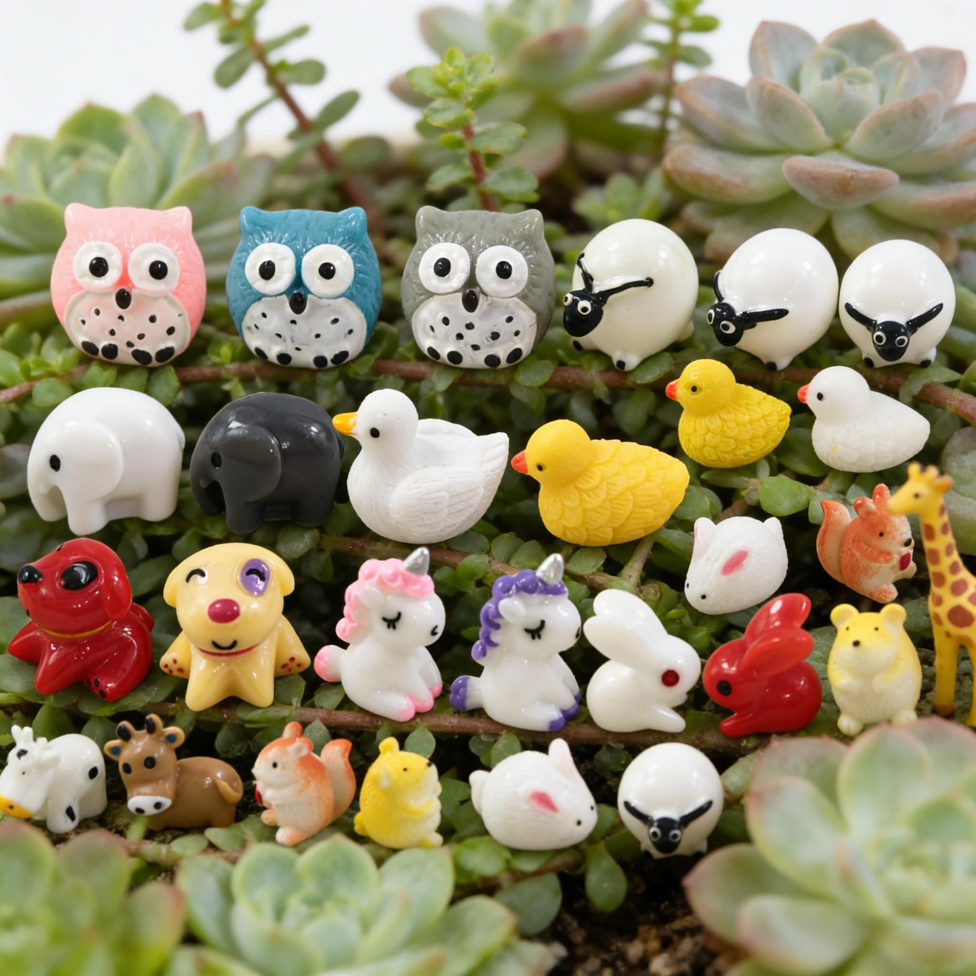 EMiEN 74 Pieces Mini Animals Miniature Ornament Kits,Tiny Animals Figurines,Garden Accessories,Bonsai Craft Decor