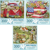 Bits and Pieces 300 Piece Puzzles for Adults Rustic Americana Puzzle 3-Pack - 300 Large Pieces 18" x 24" Jigsaw Puzzles, Susan Winget, No 2 Pieces