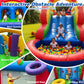 GR8FUN 26FT Inflatable Obstacle Course, Castle Bounce House with Blower, PVC Inflatable Obstacle Course with Tunnel & Slide, Jumping Bouncer for Home