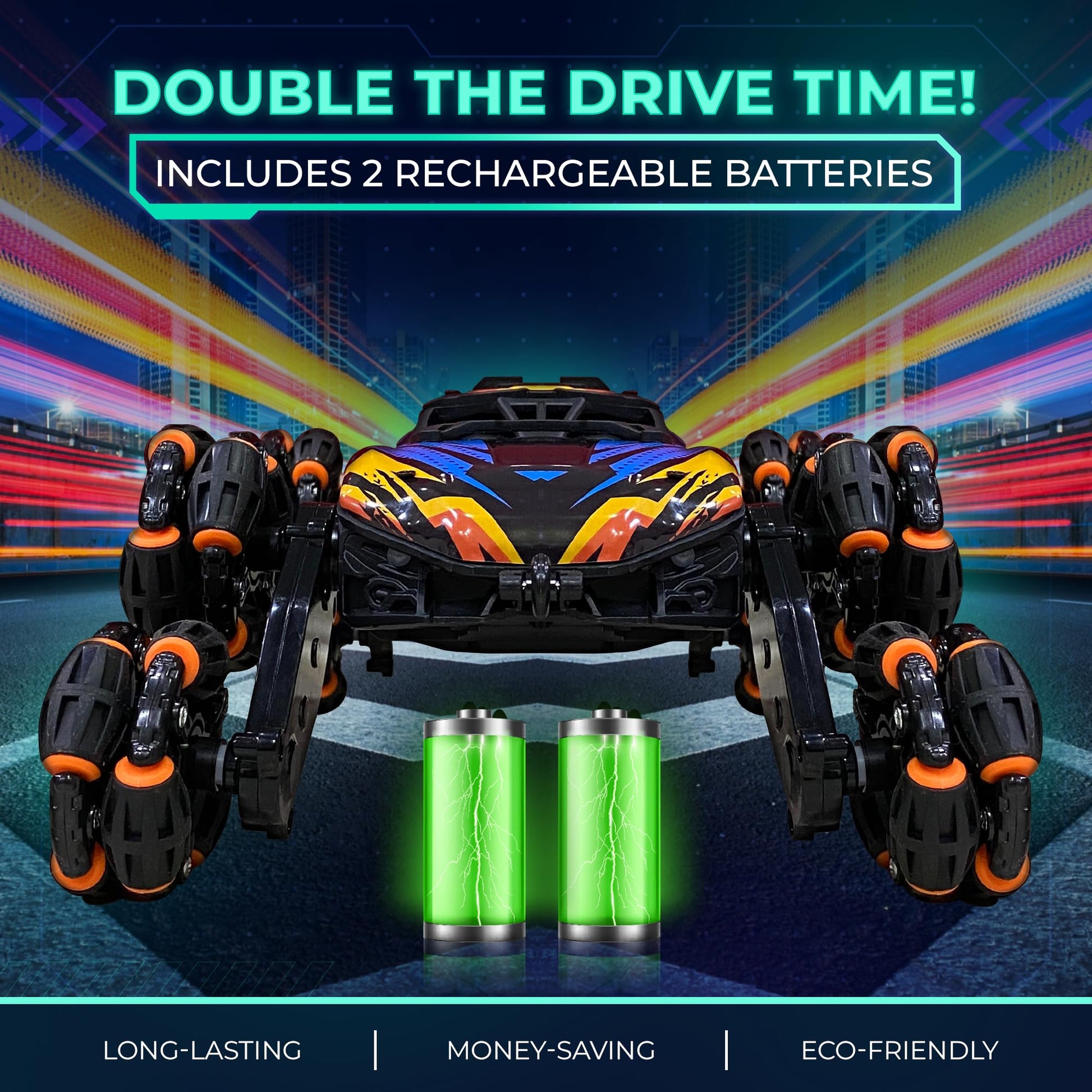 8 Wheels Hand Controlled RC Stunt Car, Gesture Sensing Car for Boys 6-12