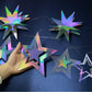 Cheerland Iridescent Star Party Decorations Holographic Hanging Stars Garlands Disco Dancing Queen Galaxy Space Birthday Decorations Twinkle Star
