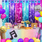 Korean Idol Movie Birthday Party Decoration, Including 2 Pack K Pop Music Notes Pattern Streamers, 26pcs Balloons & 1pcs Birthday Banner for Demon