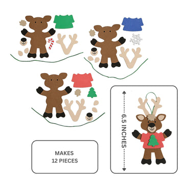T-Shirt Reindeer Ornament Craft Kit - 12 - Crafts for Kids and Fun Home Activities