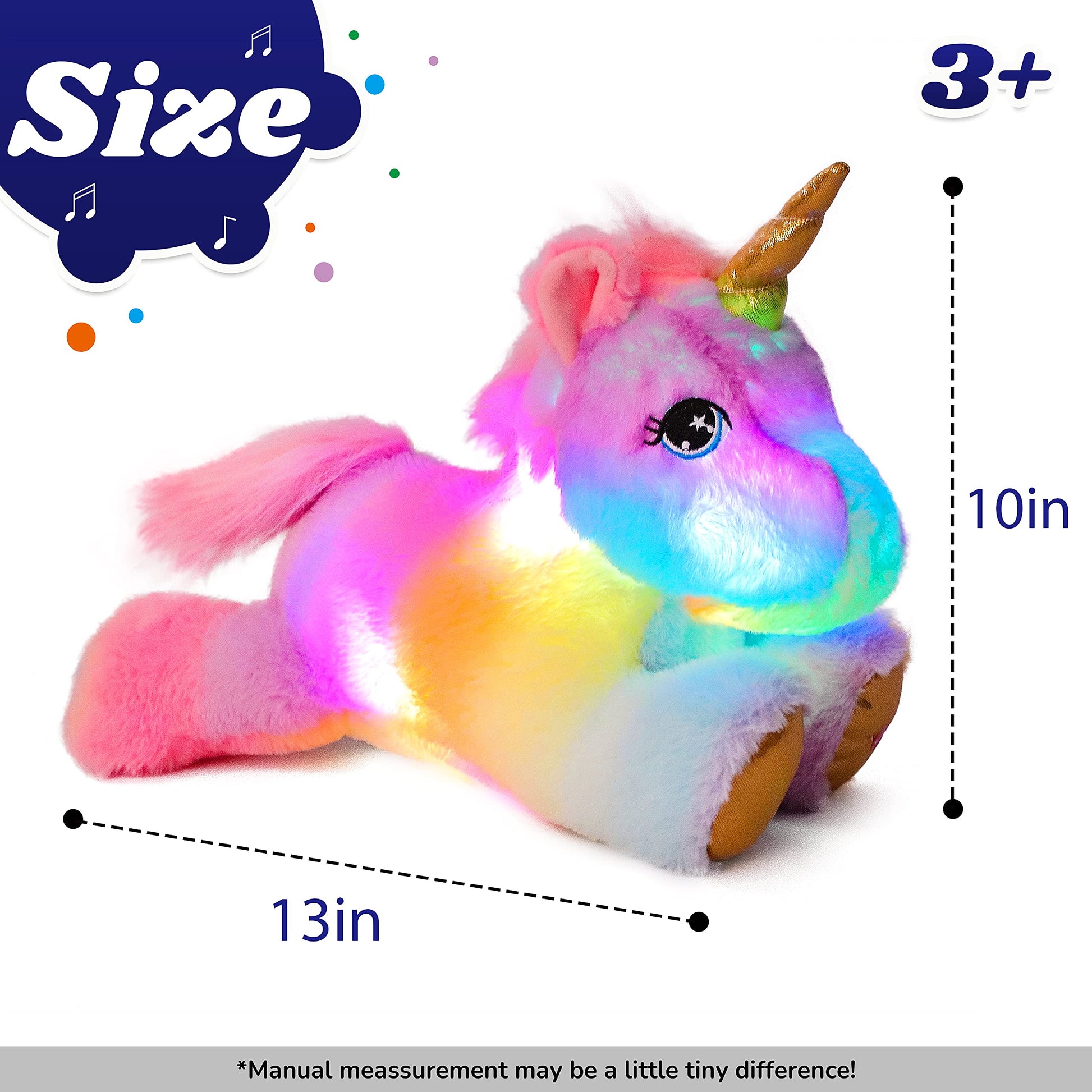 Cuteoy Glowing LED Unicorn Light-up Nightlight Toys Musical Plush Stuffed Animal Singing Lullabies Birthday Christmas Plushies Gifts for Kids Boys