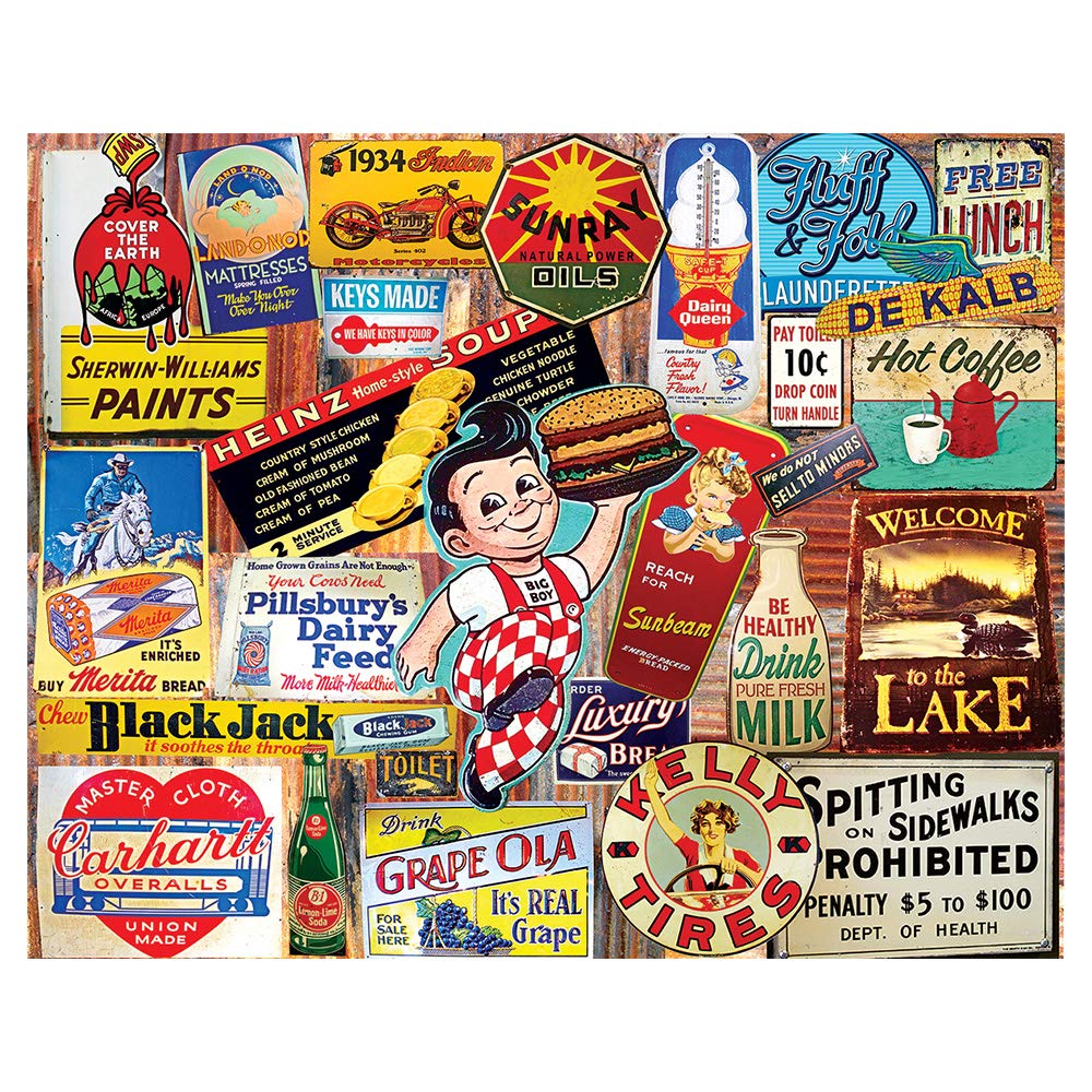 White Mountain 1000 Piece Jigsaw Puzzle Classic Advertising, Vintage Signs