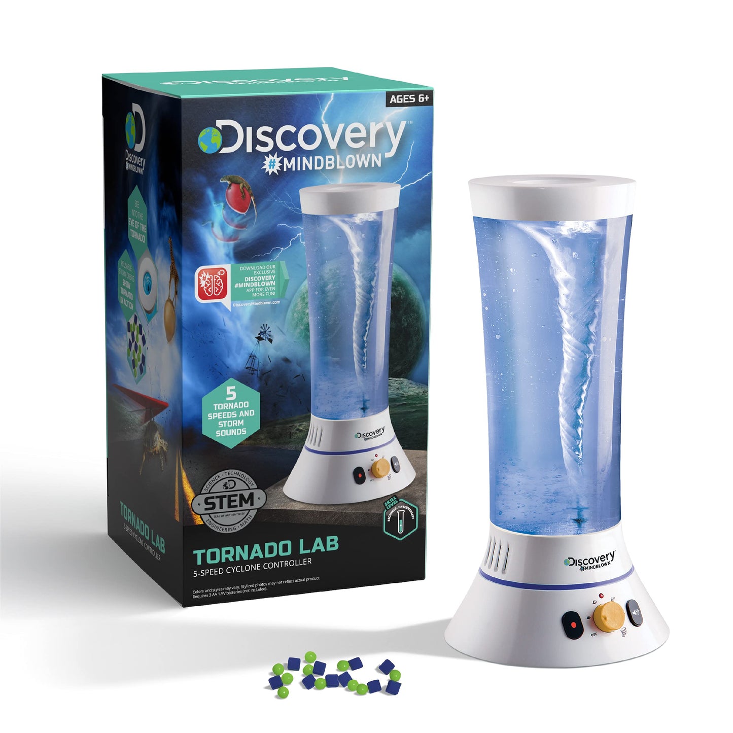 Discovery™ Tornado Lab, 5-Speed Cyclone Controller, Educational Learning Activity Kit, Fun and Exciting Toy, STEM Experiment Set for Boys, Girls, Kids