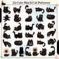 DSjuedui Black Cat 4 Roll Stickers - 2000Pcs Funny Cute Cartoon Meme Decorative Decals for Girls Boys Water Bottles Guitar Skateboard Laptop Kids
