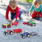 QUANA 4 Pack Farm Tractors, Plastic Farm Truck Toys for Kids Boys 3 4 5 6 7 8 Years Old, Detachable Farm Vehicles Playset Birthday Party Birthday