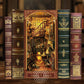 Firelight Library Book Nook, DIY Miniature House Puzzle for Magical Home Decor, 3D Bookshelf Decor for Adults and Beginners