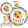 Serves 24 Art Birthday Party Supplies Includes Plates,Napkins,Table Covers, Ideal for Art Party Birthday Theme Party Decor