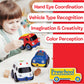 Small World Toys Emergency Vehicle Toys, Magnetic Tailgate Trio Cars for Toddlers 1-3, Preschool Mini Car Toys, Fire Engine, Police Car & Ambulance