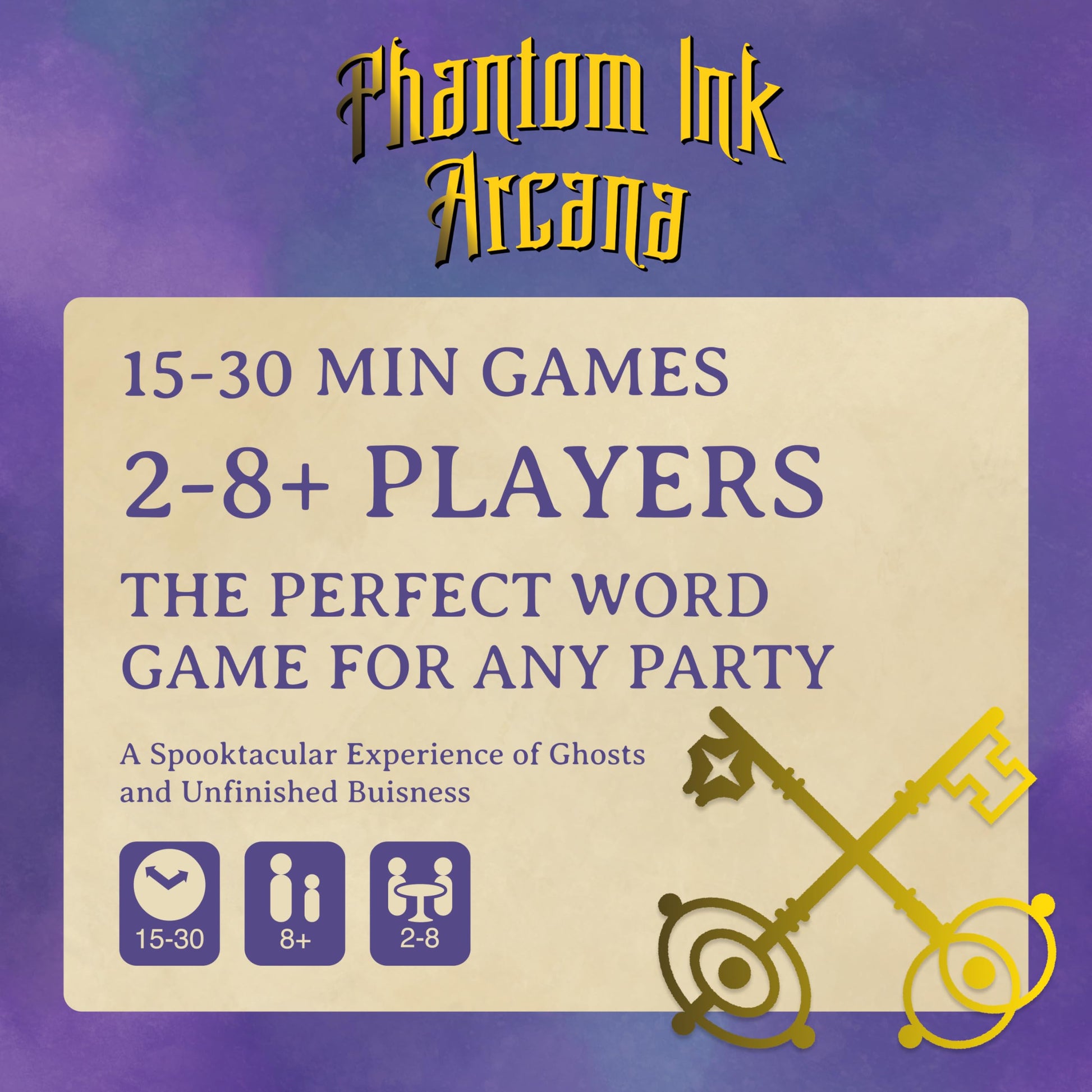 Resonym Games, Phantom Ink: Arcana - A Standalone Expansion to The Deduction Party Game Phantom Ink - for 2 to 8 Players, Ages 8+