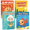 Etyishe Card Games for Kids Toddlers, Go Fish, Old Maid, Slap Jack and Memory Match, 4 Decks in 1 Pack, Fun Educational Gard Games for Family Game
