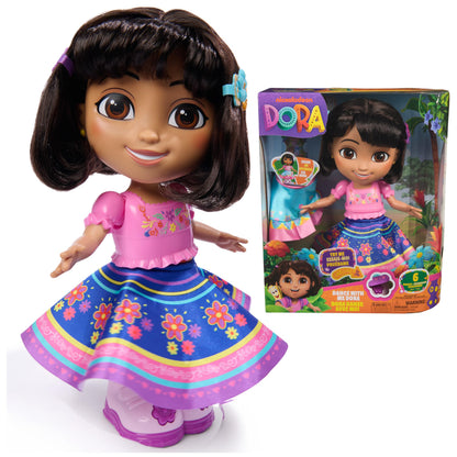 Dora - Dancing with Me Doll - 30cm Interactive Figure - 1 Figure, 5 Accessories & 6 Songs - Bilingual French English - Cartoon Doll House Toy