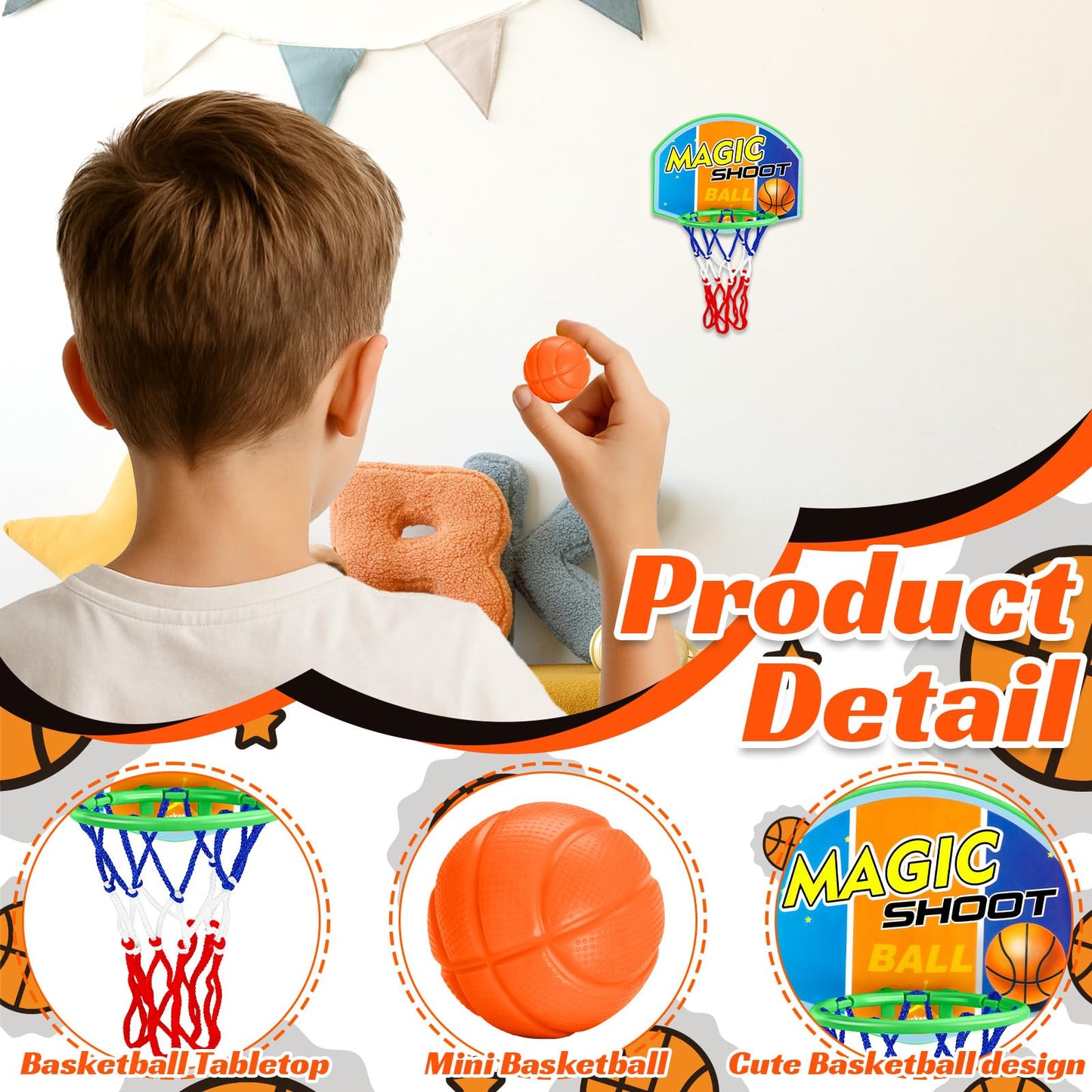 Gosodeny 12 Set Basketball party favors Mini Basketball Game Set Basketball's Present from Teacher Classroom Rewards Prizes Exchanges Basketball Party