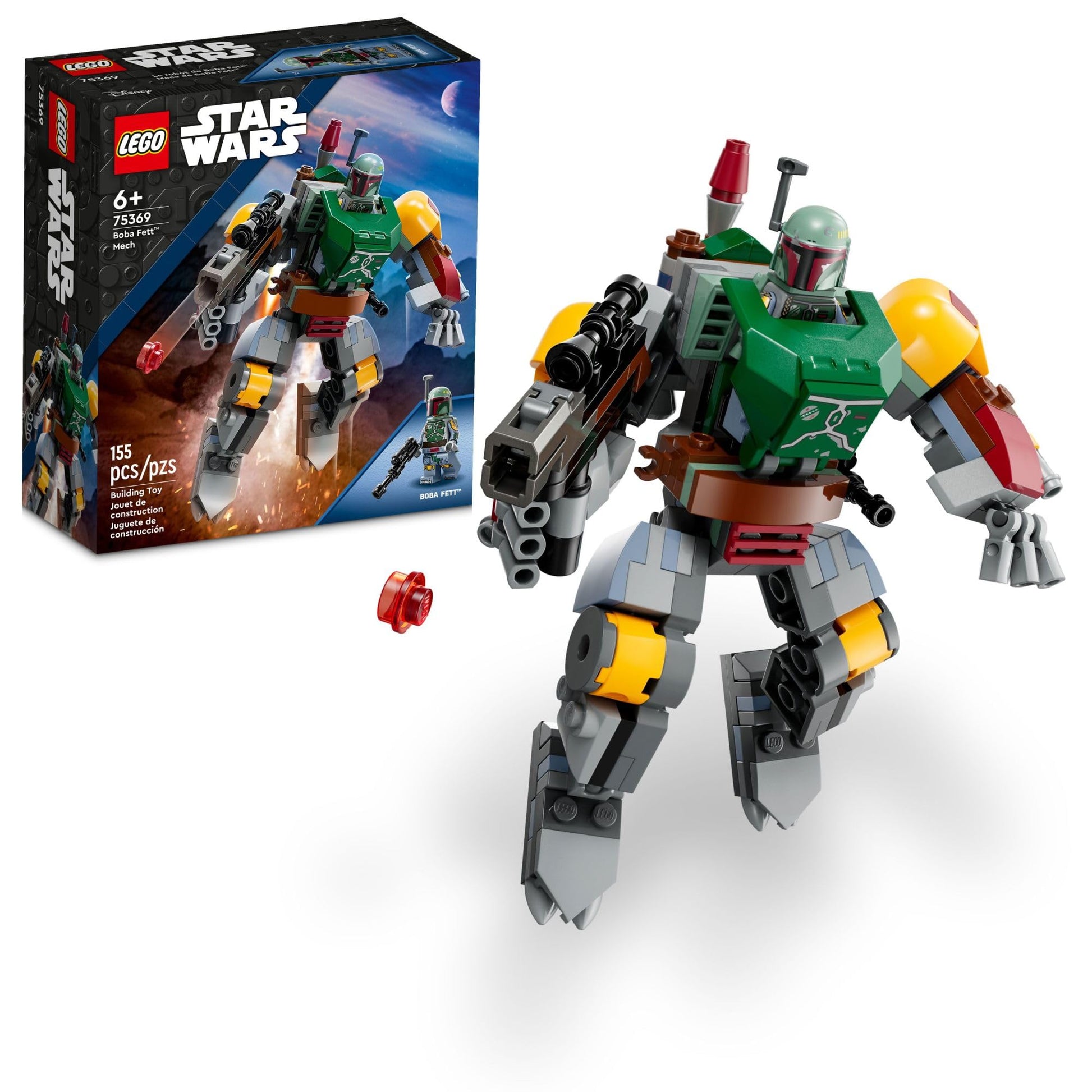 LEGO Star Wars Boba Fett Mech Buildable Star Wars Action Figure, Posable Mech Inspired by The Iconic Star Wars Bounty Hunter, Features a Buildable