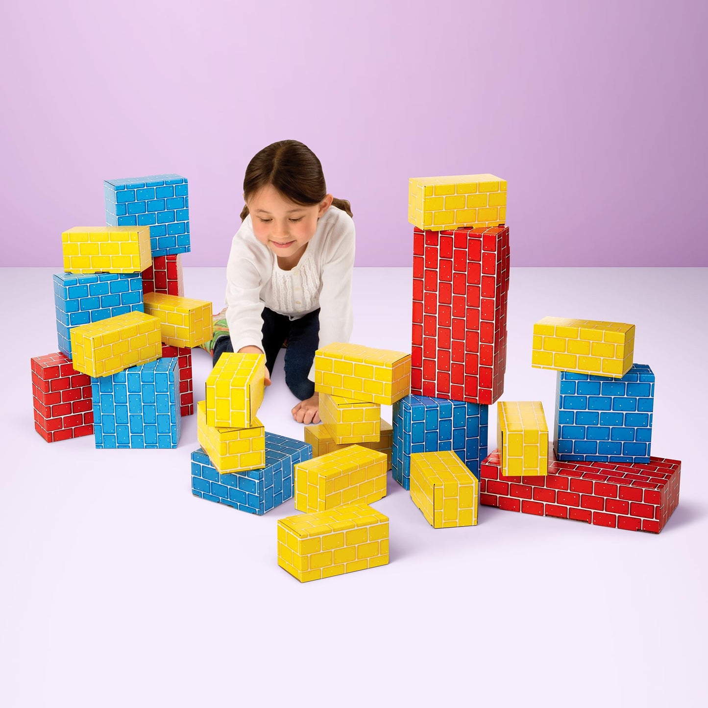 Melissa & Doug Extra-Thick Cardboard Building Blocks - 24 Blocks in 3 Sizes