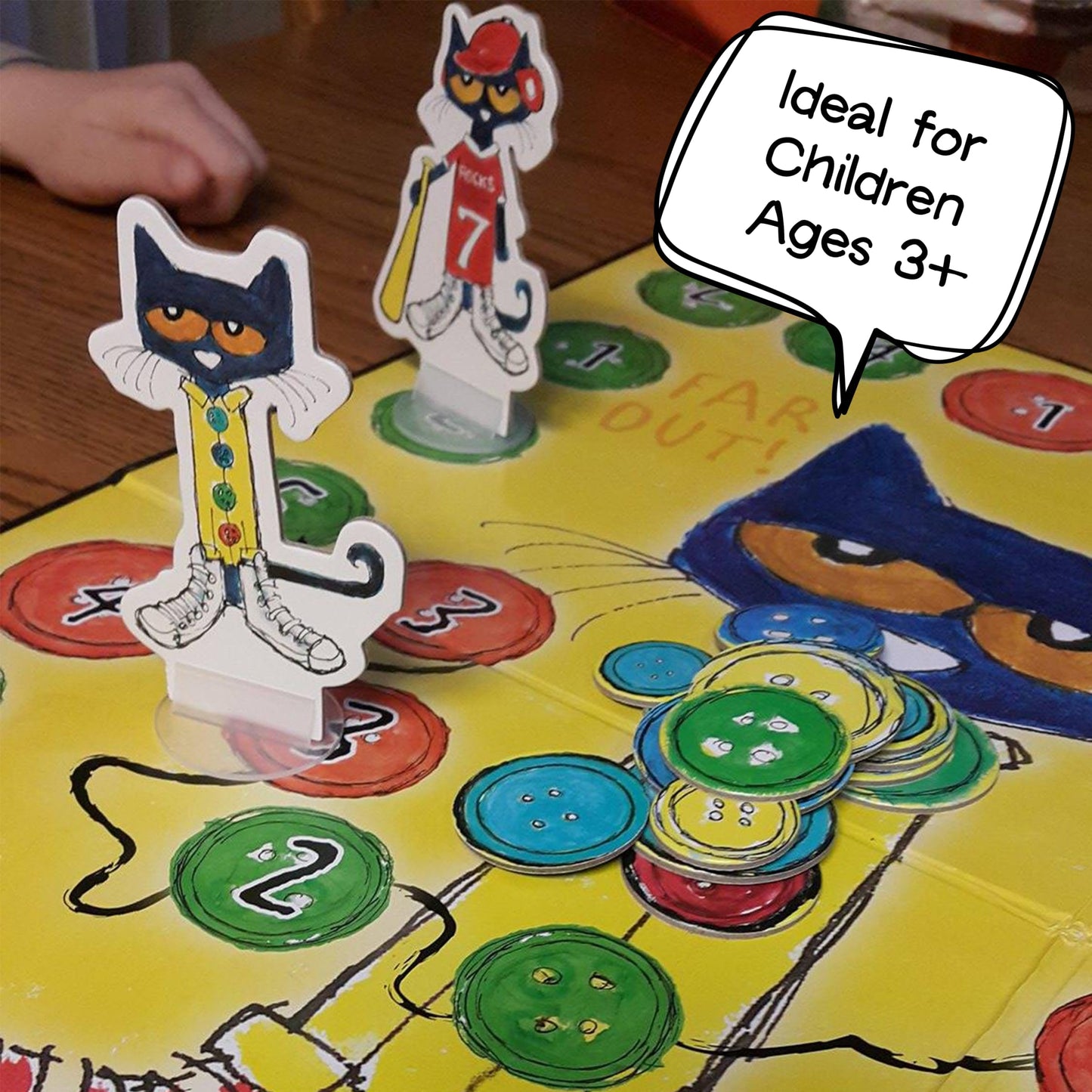 Pete the Cat Groovy Buttons Game from Briarpatch, Collect Buttons and Fill Your Jar, For Ages 3 and Up and 2 to 4 Players