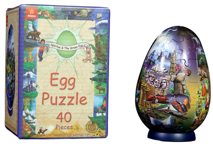 3D Egg Puzzle Learning Toy for Ages 8+ by Spartan & the Green Egg - 40 Pieces - Incudes Display Stand - Great Gift, Decoration - No Glue Required