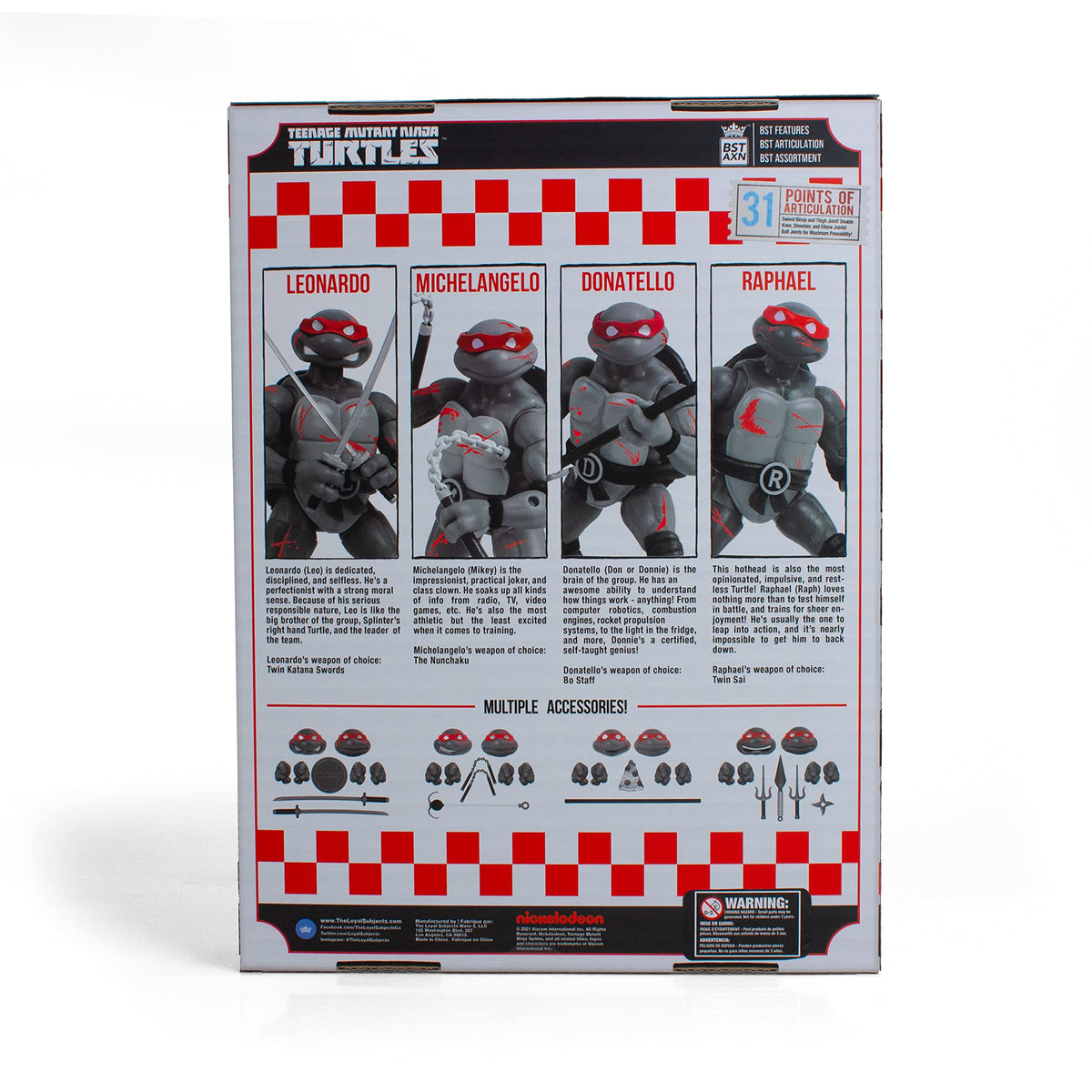 Teenage Mutant Ninja Turtles BST AXN Battle Damaged 5-inch Action Figure 4-Pack in Pizza Box Packaging