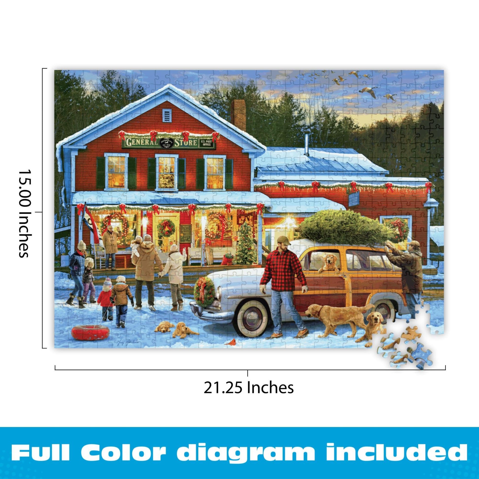Buffalo Games - General Store at Christmas - 500 Piece Puzzle for Adults