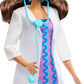 Barbie Careers Doctor Fashion Doll Wearing Removable Look with White Coat, Dress & Shoes, Plus Stethoscope Accessory