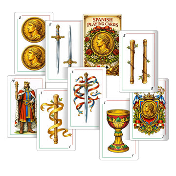 KKJBU 1 Decks Spanish Playing Cards Plastic Baraja Española | PVC Waterproof Mexican & Puerto Rican Briscas Cards | Professional Cartas Españolas