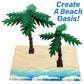 Summer Beach Terrain Baseplates for Building Bricks - Set of 2 Large 10"x10" Building Plates - Dual Connectivity, Build on Both Sides - Compatible