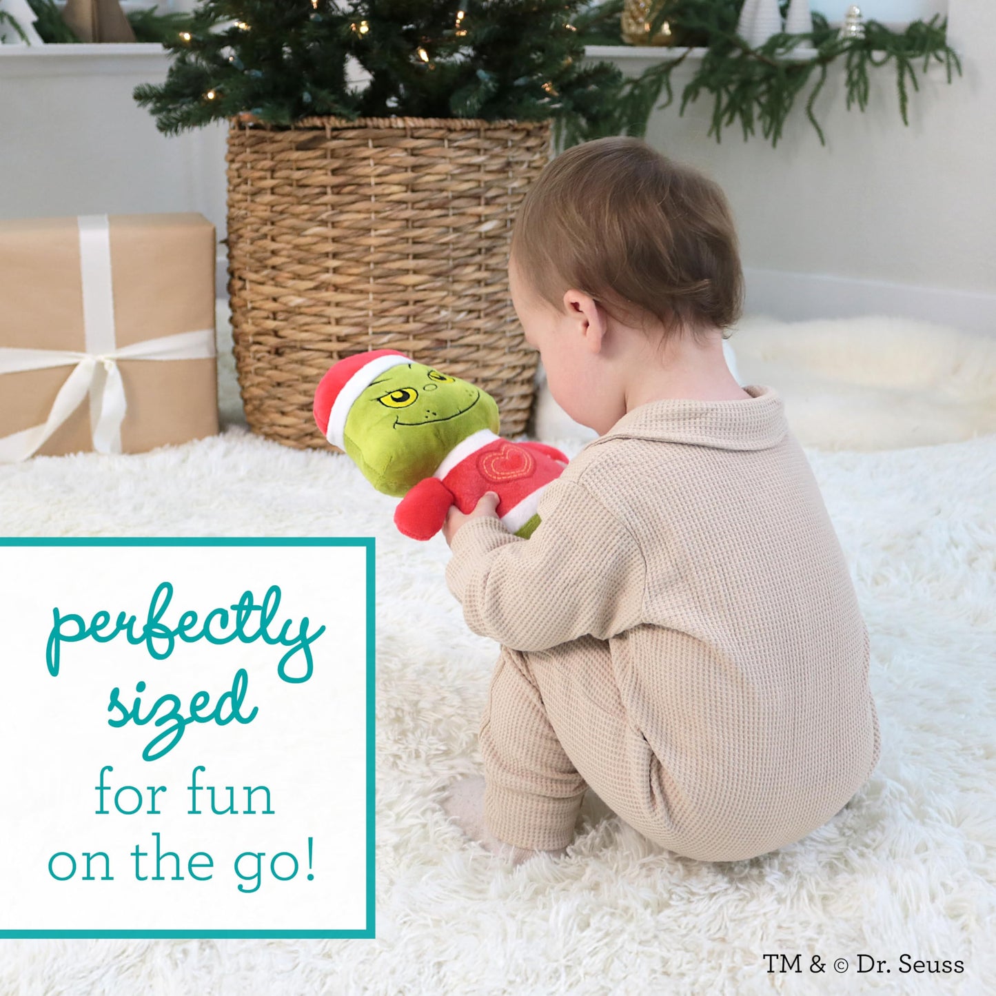 Infantino Plushy Pal The Grinch, Soft Baby Plush Toy, Stocking Stuffer