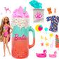 Barbie Pop Reveal Doll & Accessories, Rise & Surprise Fruit Series Gift Set with Scented Doll & Squishy Pet, Color Change, Moldable Sand & More, 15+