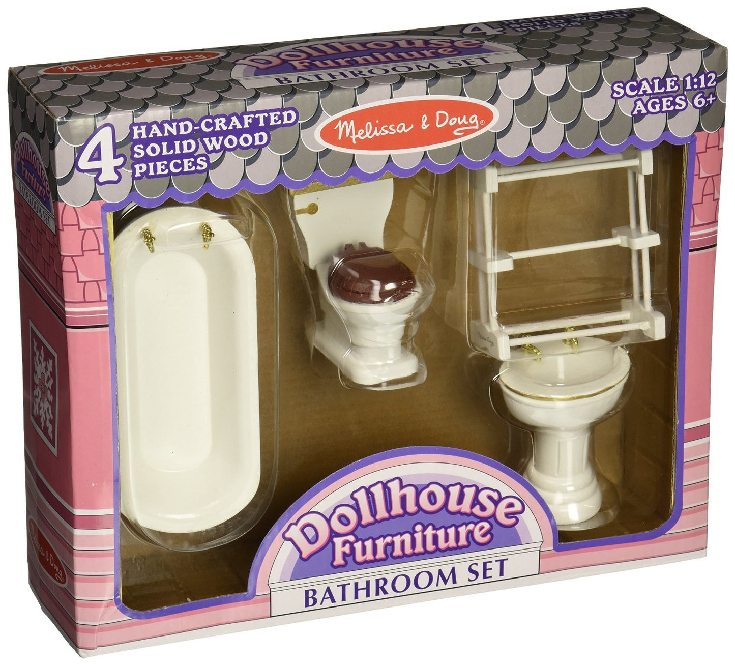 Melissa & Doug Doll-House Furniture- Bathroom Set