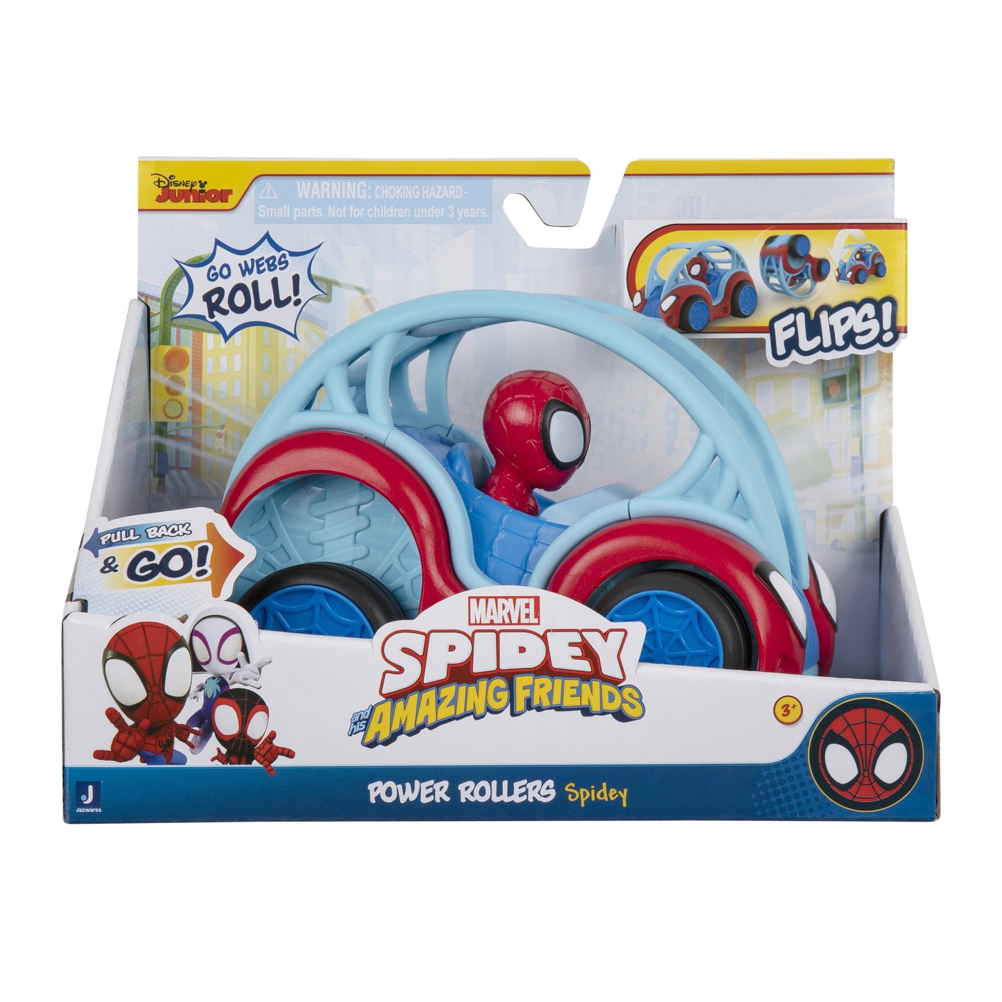 Marvel Amazing Friends Spidey Power Rollers - 15cm Car That Retracts and Turns - Toys Featuring Your Neighborhood Cool Spideys