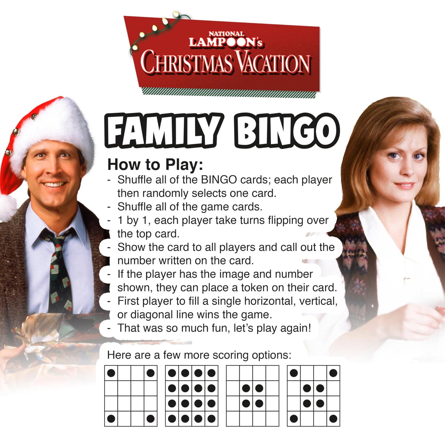 Aquarius Christmas Vacation Family Bingo Game, National Lampoon Holiday Movie Party Board Game for Kids Teens Adults, Officially Licensed, Ages 8+