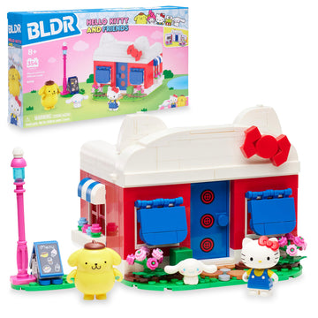 BLDR Hello Kitty and Friends, Hello Kitty’s Dream Cafe Building Set 0076 with Hello Kitty, Cinnamoroll, and Pompompurin Minifigures - Gift for Kids