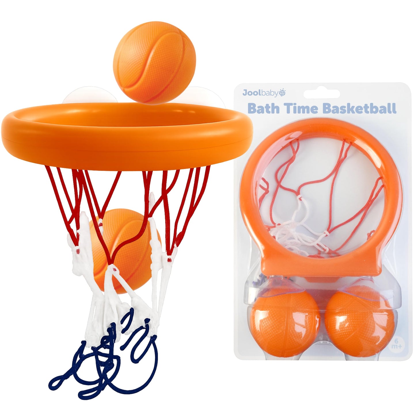 Jool Baby Bath Basketball Hoop for Toddlers, Kids Bathtub Toy - Includes Basketball Net w/ Suction Cups, 2 Basketballs