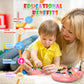 JIWORT Montessori Busy Board for Toddlers with LED Light & Switches, Portable Activity Board for Car & Airplane Travel Toys, Christmas & Birthday Gift