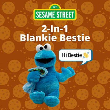 Baby Security Blanket - Sesame Street Cookie Monster 2-in-1 Stuffed Animal & Blanket - Soft Plush Baby Lovey for Boy & Girl - Cookie Monster Plush
