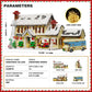 PleyWalden Christmas Village Building Blocks Set with LED Lights, 2098pcs Snow Cabin & Camper Holiday Scene Model Kit, Winter Vacation Building Toy