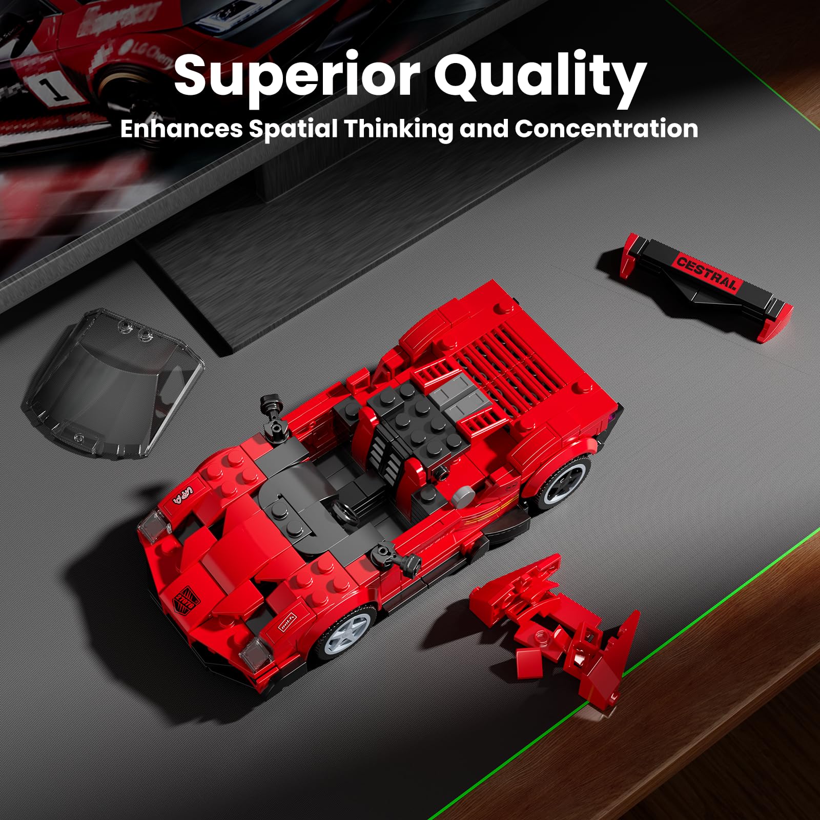 Mould King F4T Classic Sports Car Building Kits, MOC Racing Car Toys Model, Vehicle Blocks Set Suitable for Boys to Build, House Decoration Gifts