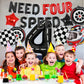 Need Four Speed Birthday Decoration Need Four Speed Balloons Backdrop Racing Car 4th Birthday Decoration Boys Race Car Themed 4th Bday Party Supplies
