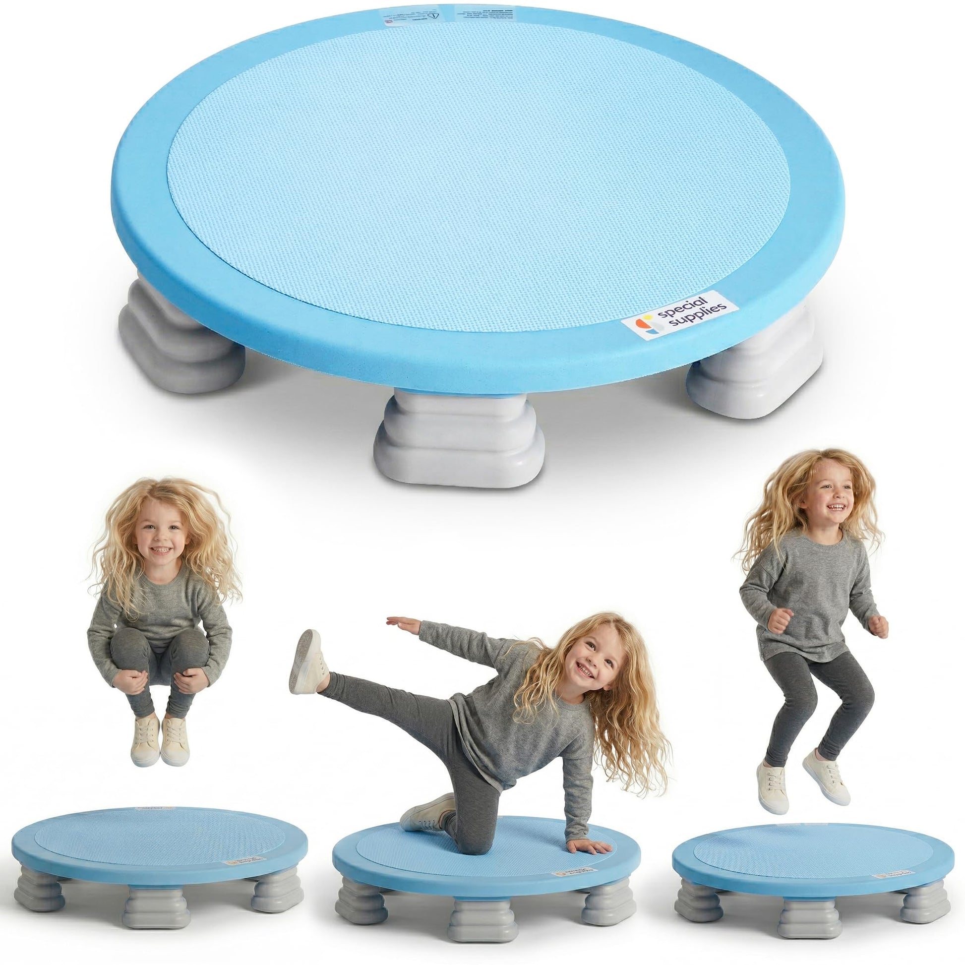 Special Supplies Kids Trampoline Rebounder Bouncing Board - Sensory Balance and Bounce Toy for Indoor and Outdoor Kids Toys - Outdoor Play Equipment