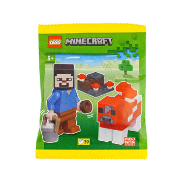 LEGO Minecraft Mini Set: Steve with Mooshroom Cow Minifigure