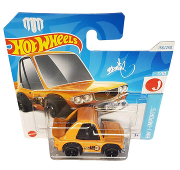 Hot Wheels Mad Mike Mazda RX-3 Tooned Orange 7/10 HW J-Imports