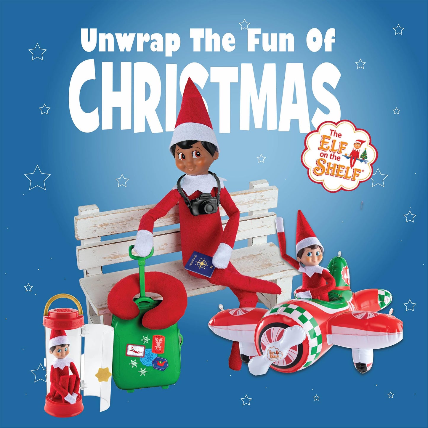 The Elf on the Shelf - Elf on The Go Kit Including Scout Elf Carrier, Peppermint Plane, & Polar Props Travel Set for Adventures, Cute Elf on The Shelf