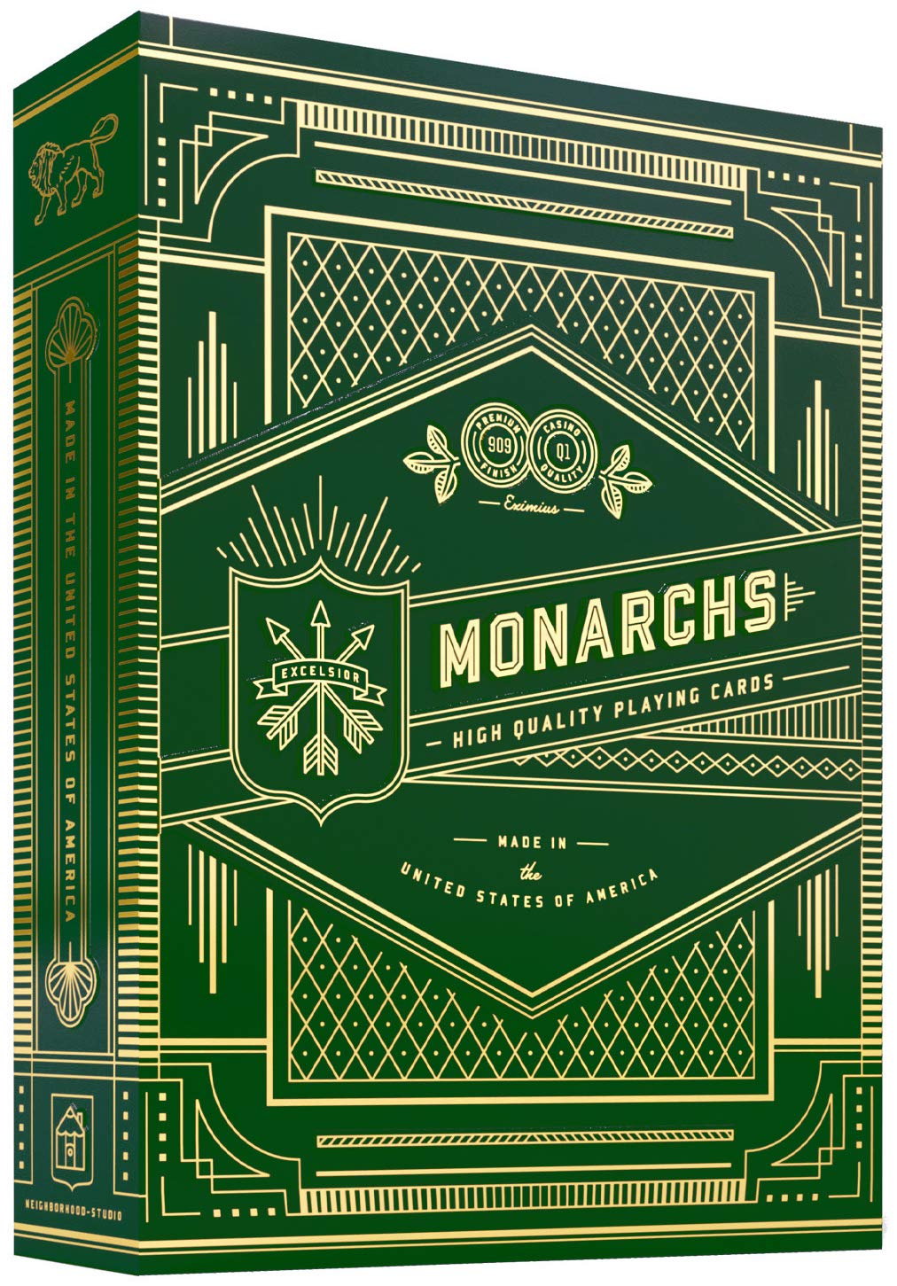 theory11 Monarch Playing Cards Green - Emerald Collector Style Poker Deck for Magic, Cardistry, Game Night, Party Games, Solitaire, Blackjack, Gifts